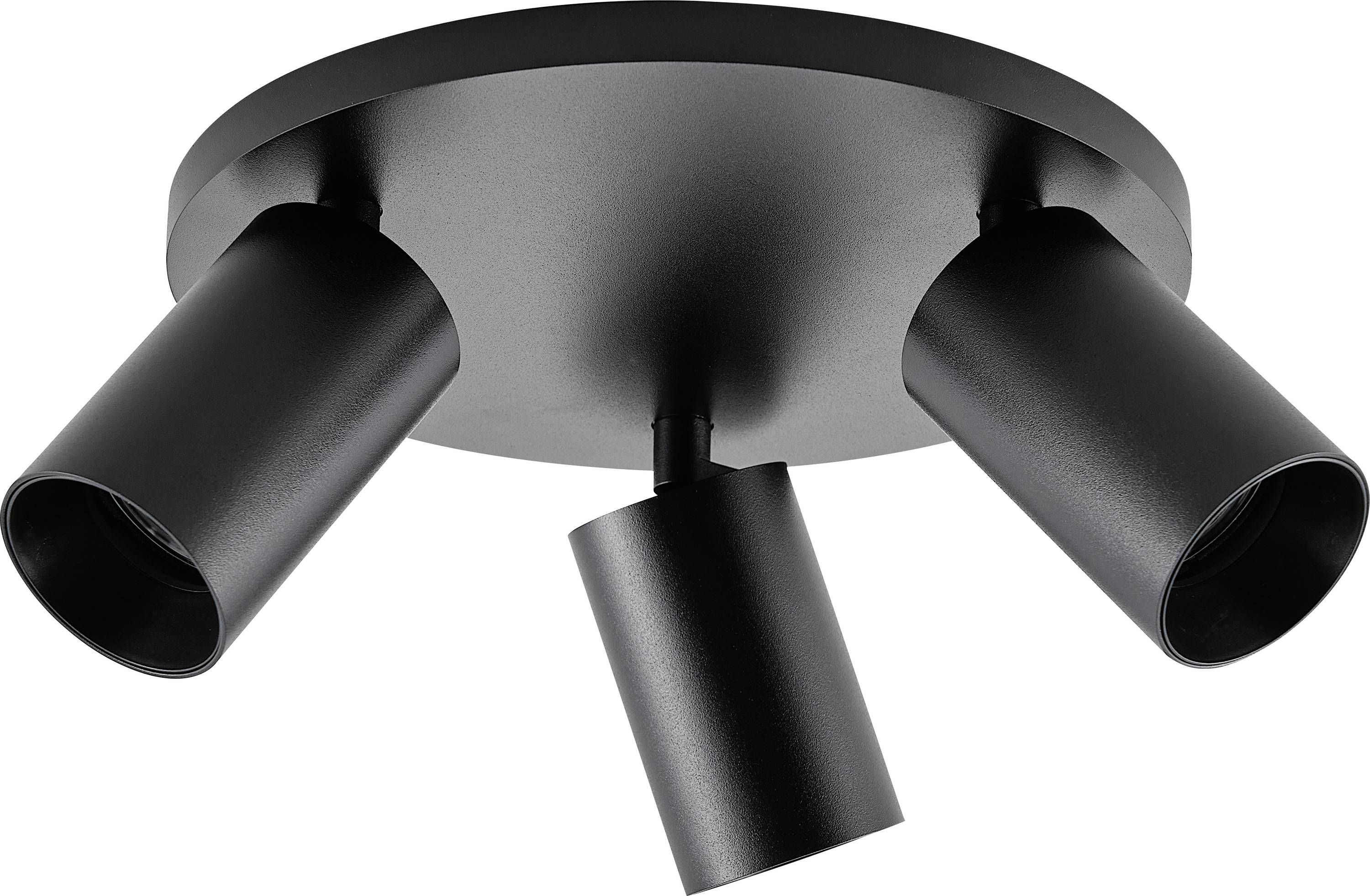 Deko Light 348256 Can Tilt rund, 3x 7,5W GU10, Schwarz Deckenaufbauleuchte GU10 7.5W Schwarz