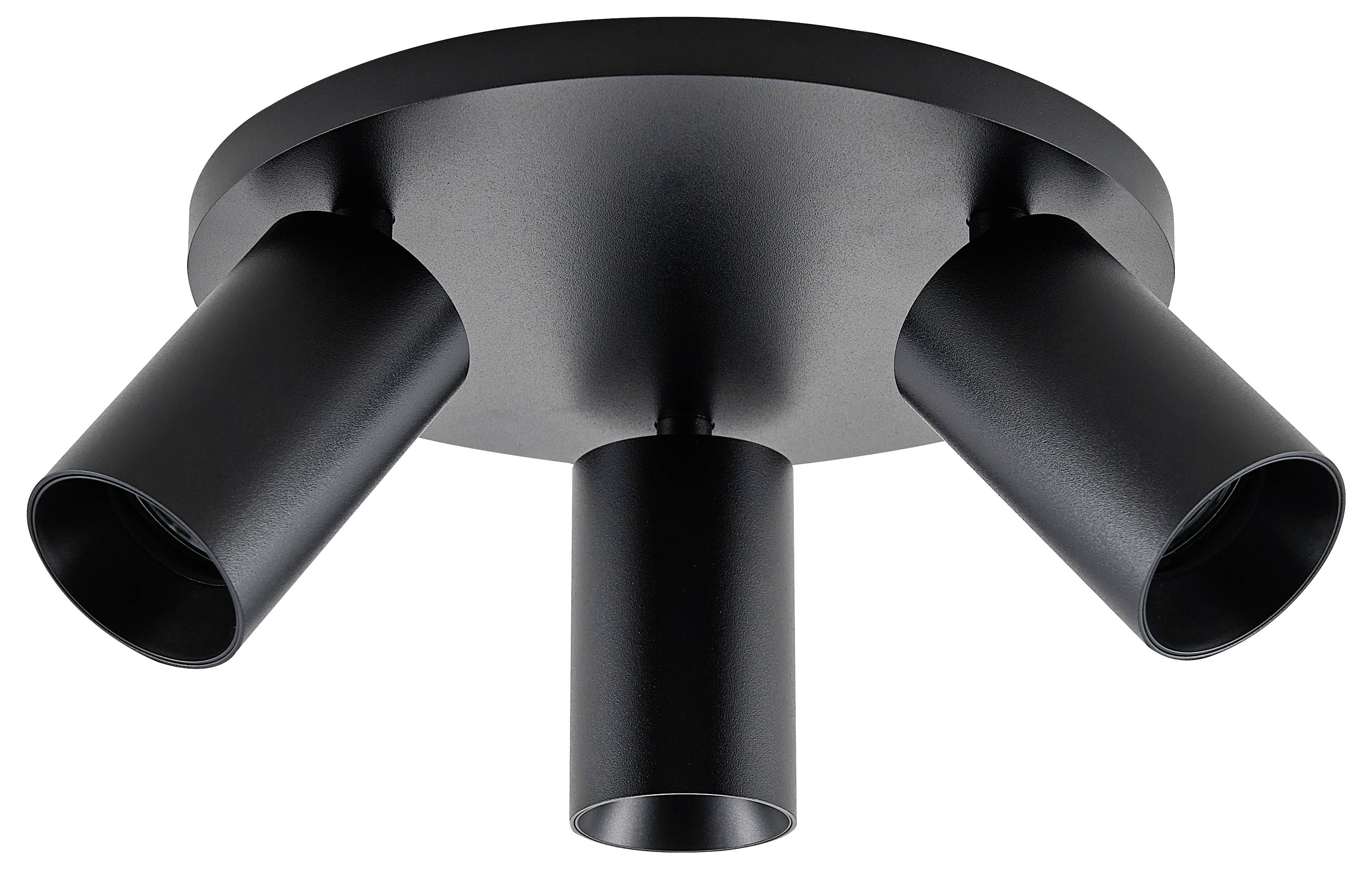 Deko Light 348256 Can Tilt rund, 3x 7,5W GU10, Schwarz Deckenaufbauleuchte GU10 7.5W Schwarz