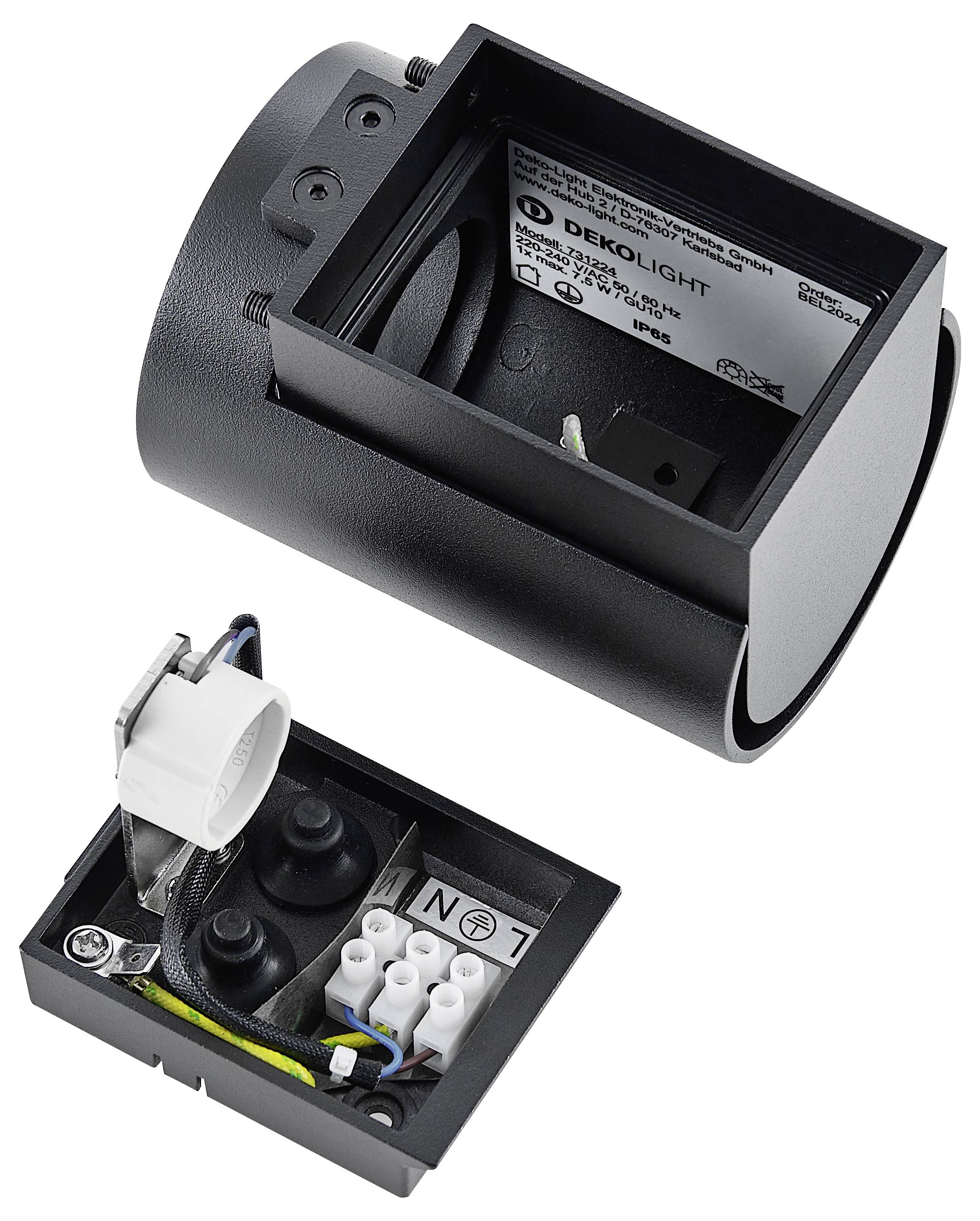 Deko Light Can IP65, 1x 7,5W GU10, Schwarz 731224 Wandaufbauleuchte GU10 7.5W Schwarz