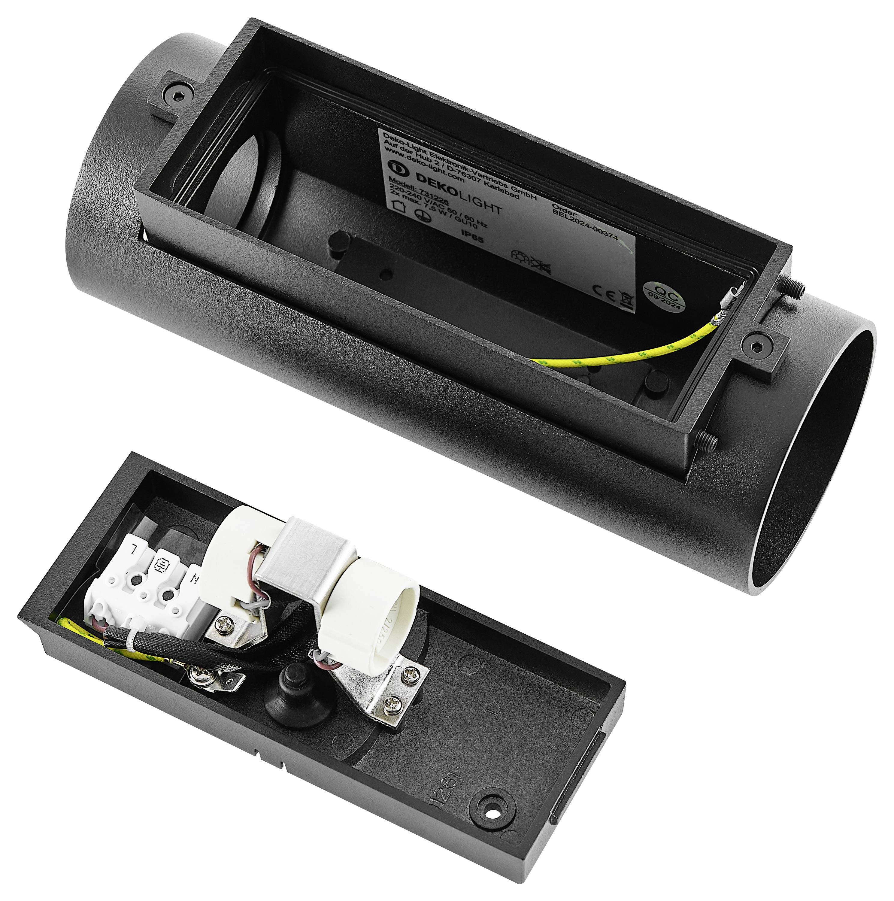 Deko Light Can IP65 up & down, 2x 7,5W GU10, Schwarz 731226 Wandaufbauleuchte GU10 7.5W Schwarz