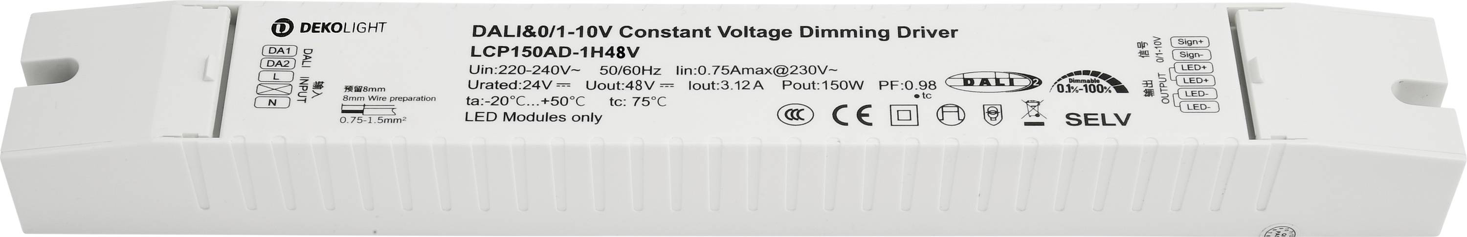 Deko Light BASIC, DIM, CV, LCP150AD-1H48V LED-Trafo 3125mA 1St.