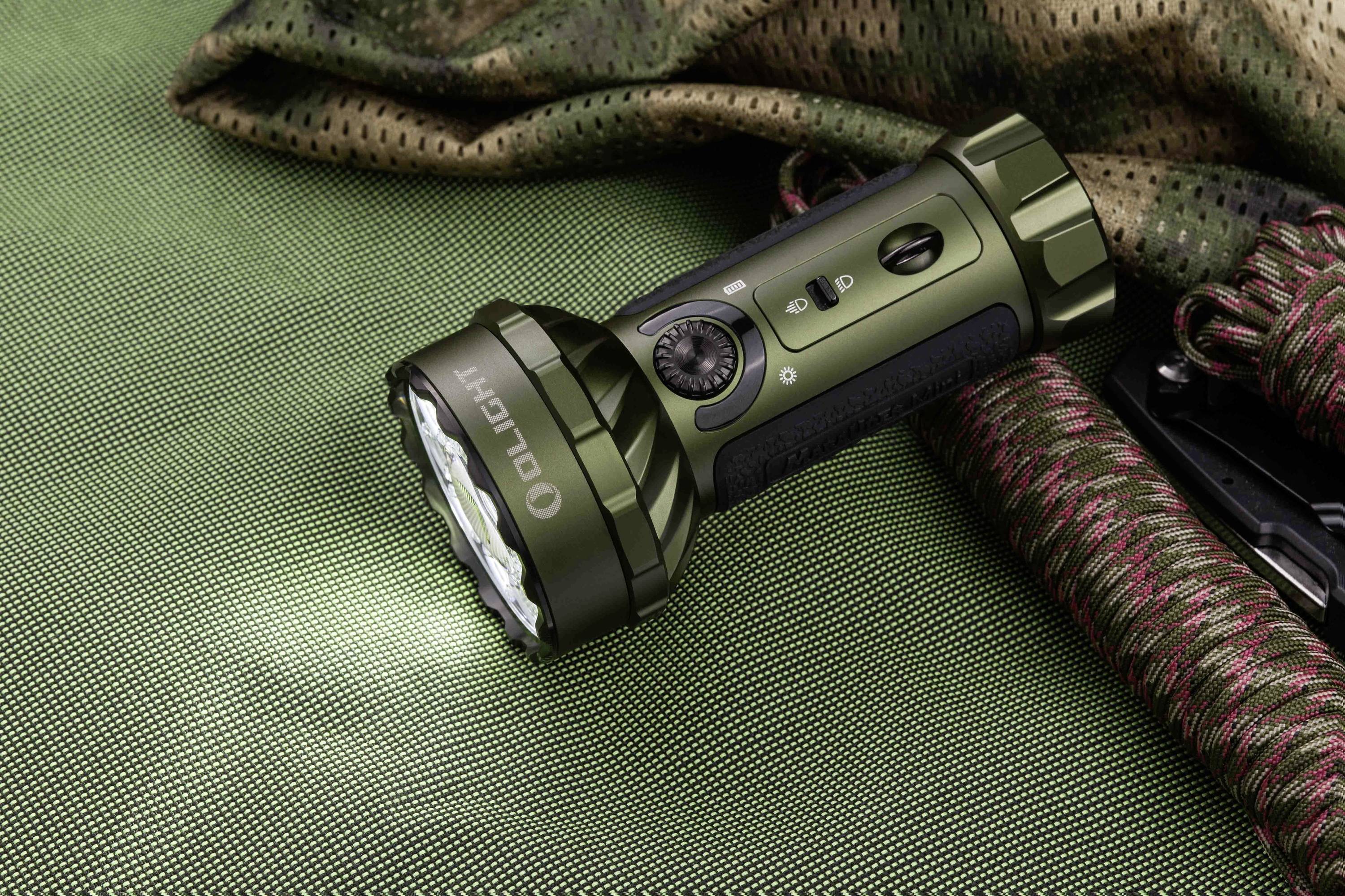 OLight Marauder Mini green LED Taschenlampe Große Reichweite, IPX8 (wasserdicht) akkubetrieben 7000lm 462g