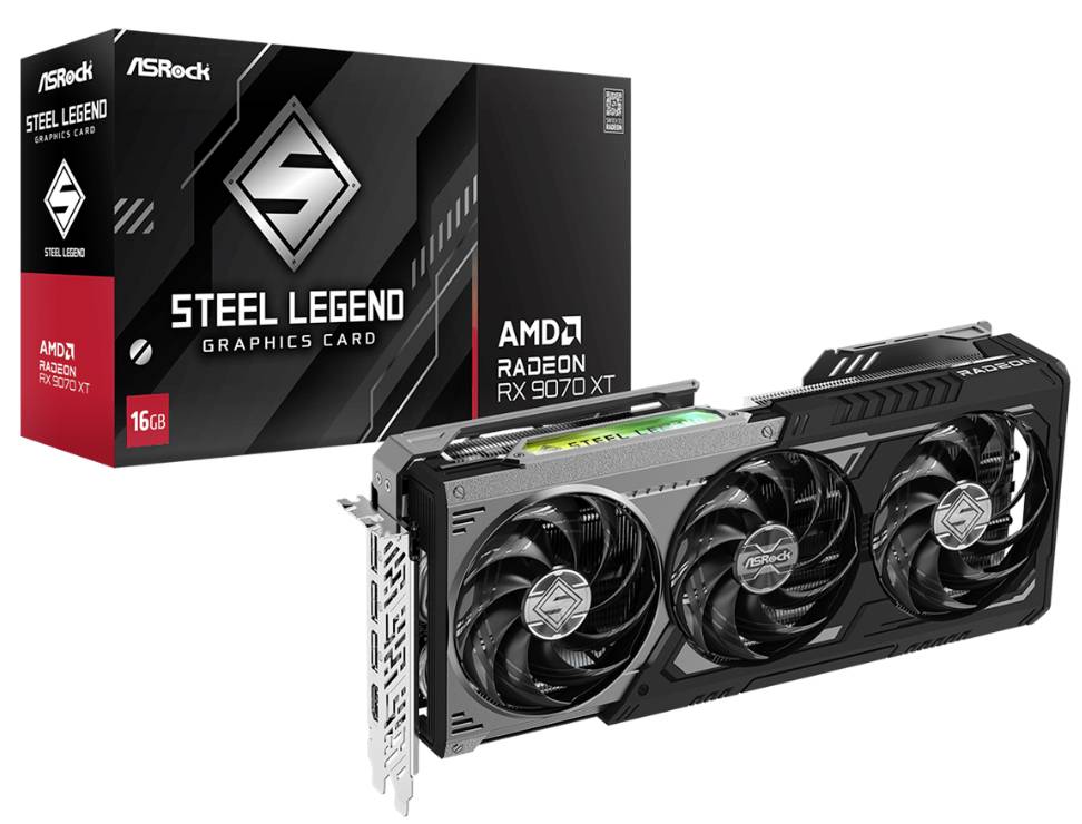 ASRock Grafikkarte AMD Radeon Graphics RX 9070XT Radeon RX 9070 XT 16 GB DDR-RAM HDMI®, DisplayPort, PCIe