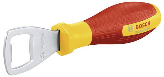 Flaschenöffner mit ergonomischem Griff in Rot und Gelb, mit 'BOSCH Professional' Aufschrift auf dem Griff.