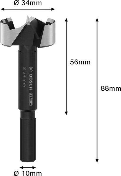 Bosch Accessories 2608901836 Forstnerbohrer 34mm Gesamtlänge 88mm 1St.