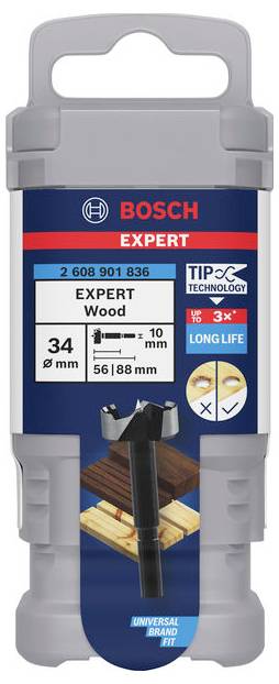 Bosch Accessories 2608901836 Forstnerbohrer 34mm Gesamtlänge 88mm 1St.
