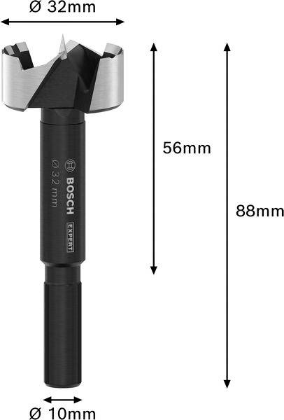 Bosch Accessories 2608901835 Forstnerbohrer 32mm Gesamtlänge 88mm 1St.
