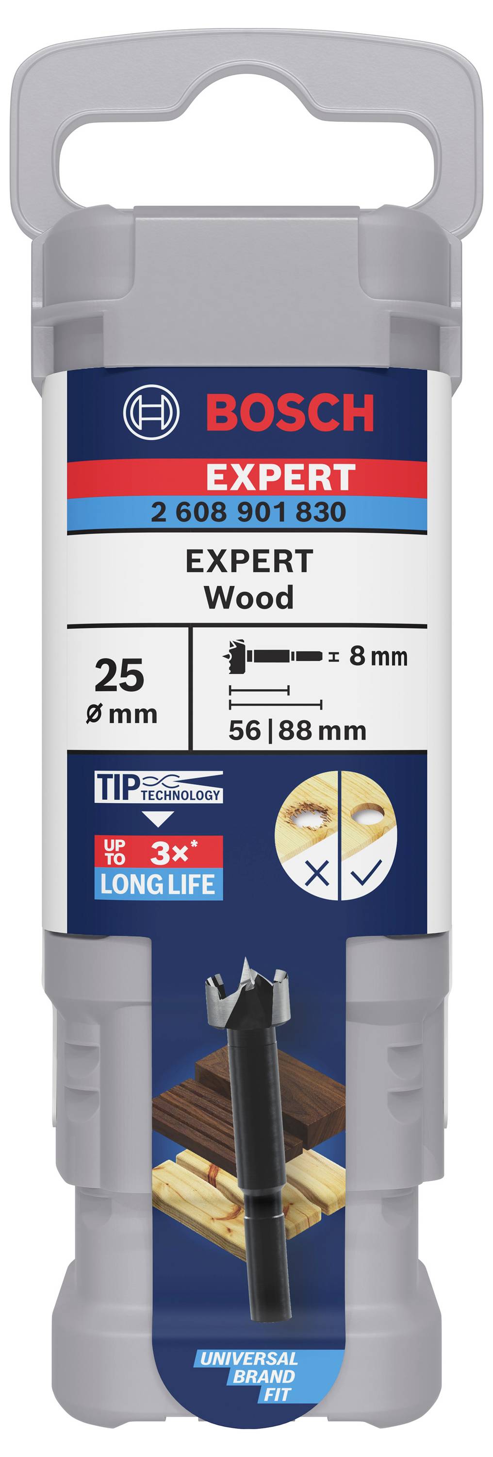 Bosch Accessories 2608901830 Forstnerbohrer 25mm Gesamtlänge 88mm 1St.