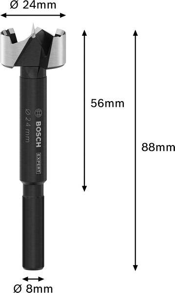 Bosch Accessories 2608901829 Forstnerbohrer 24mm Gesamtlänge 88mm 1St.