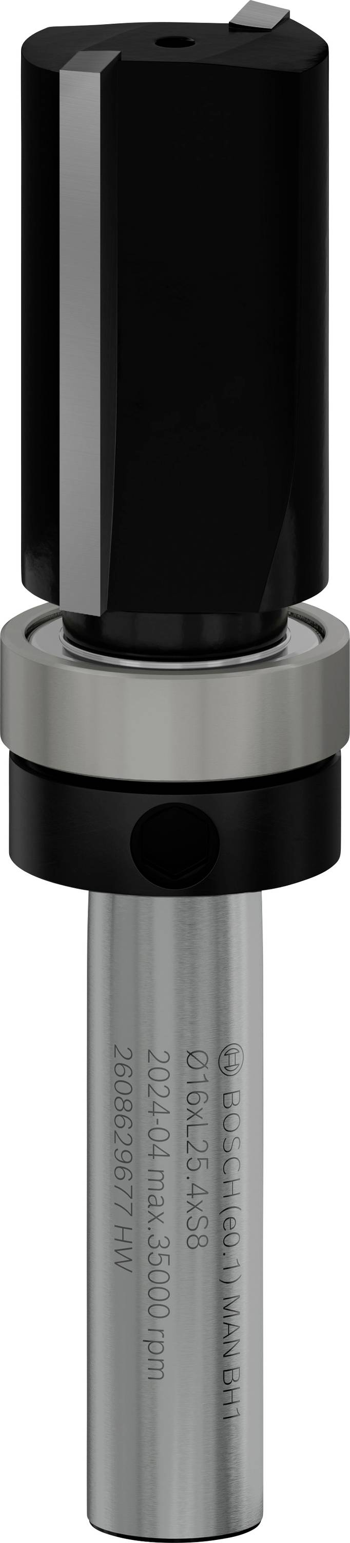 Bosch Accessories 2608629677 Bündigfräser Hartmetall Länge 70 mm Produktabmessung, Ø 16 mm Arbeits-Länge 25.400 mm Schaftdurchmesser 8 mm