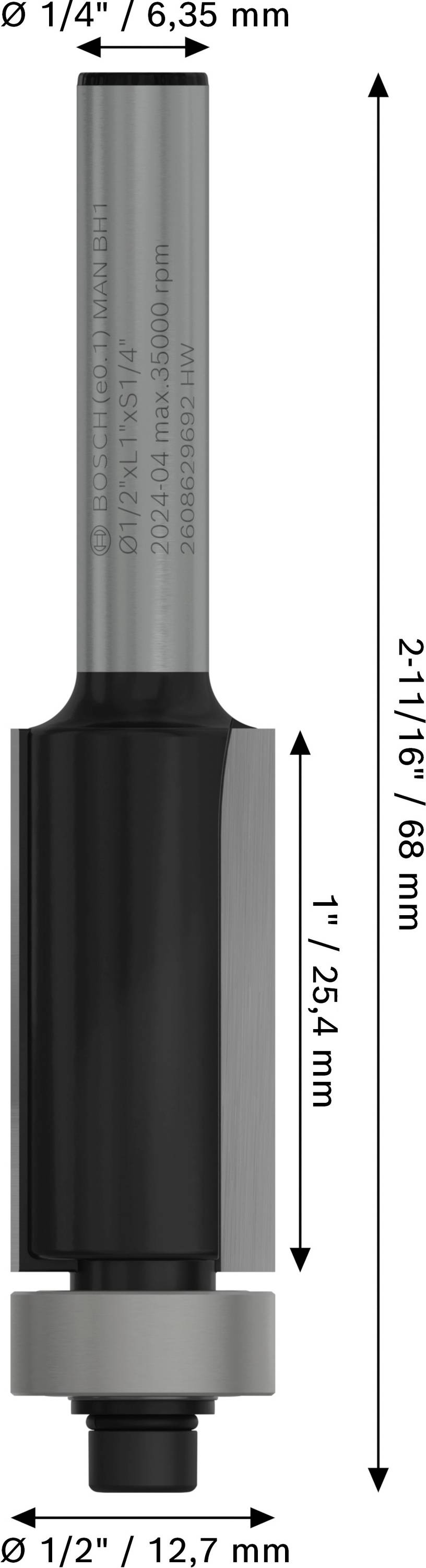 Bosch Accessories 2608629692 Bündigfräser