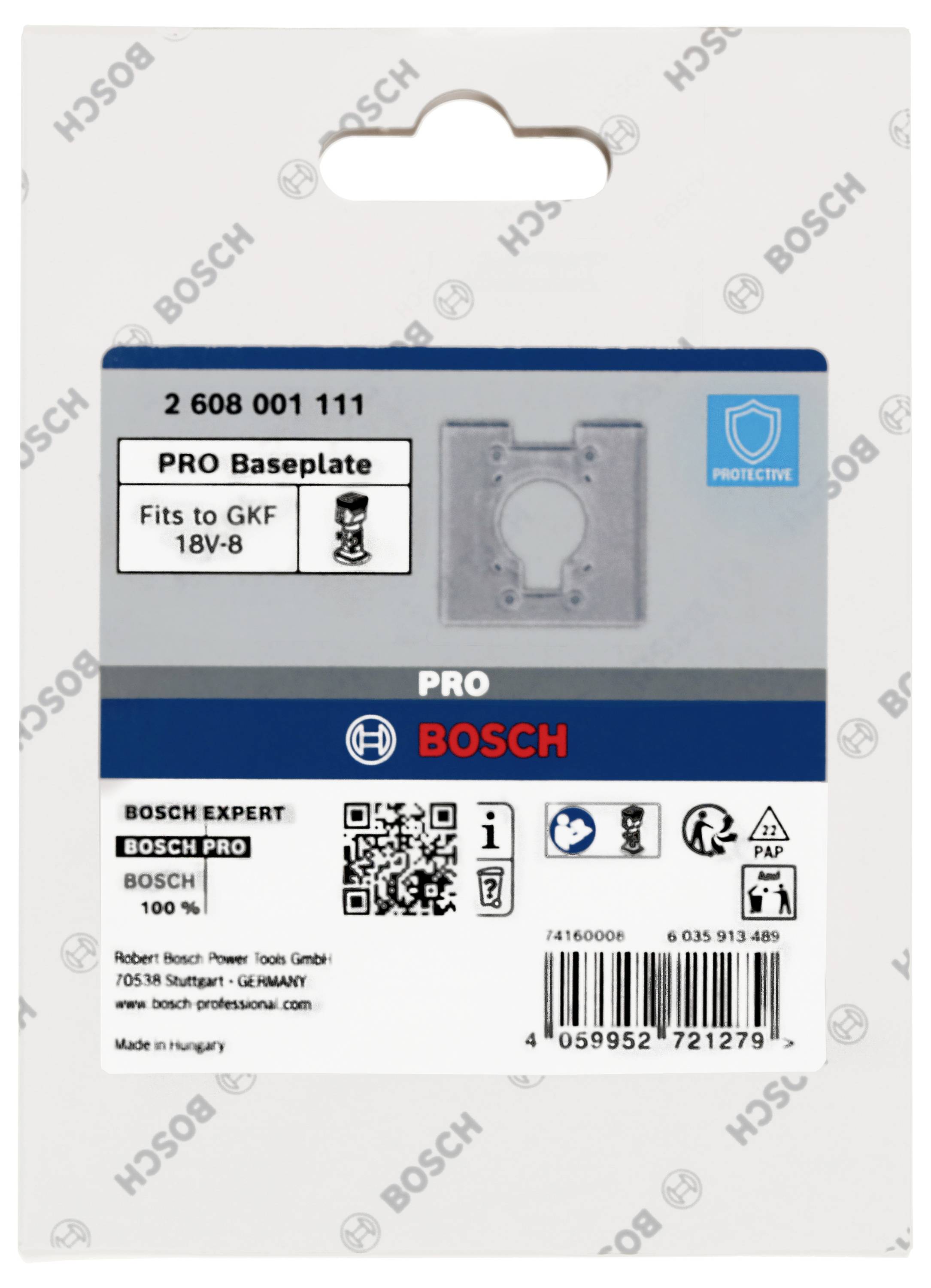 Bosch Accessories PRO Grundplatte, quadratisch, 7 x 96 x 96 mm 2608001111