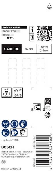 Bosch Accessories 2608902482 EXPERT Tough Metal thick T155HHM Stichsägeblatt, 3 Stk. 3St.