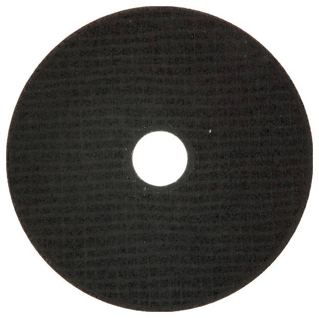 Ein schwarzer Kreisschleifkörper mit einem Loch in der Mitte, verwendet für Schleifarbeiten.