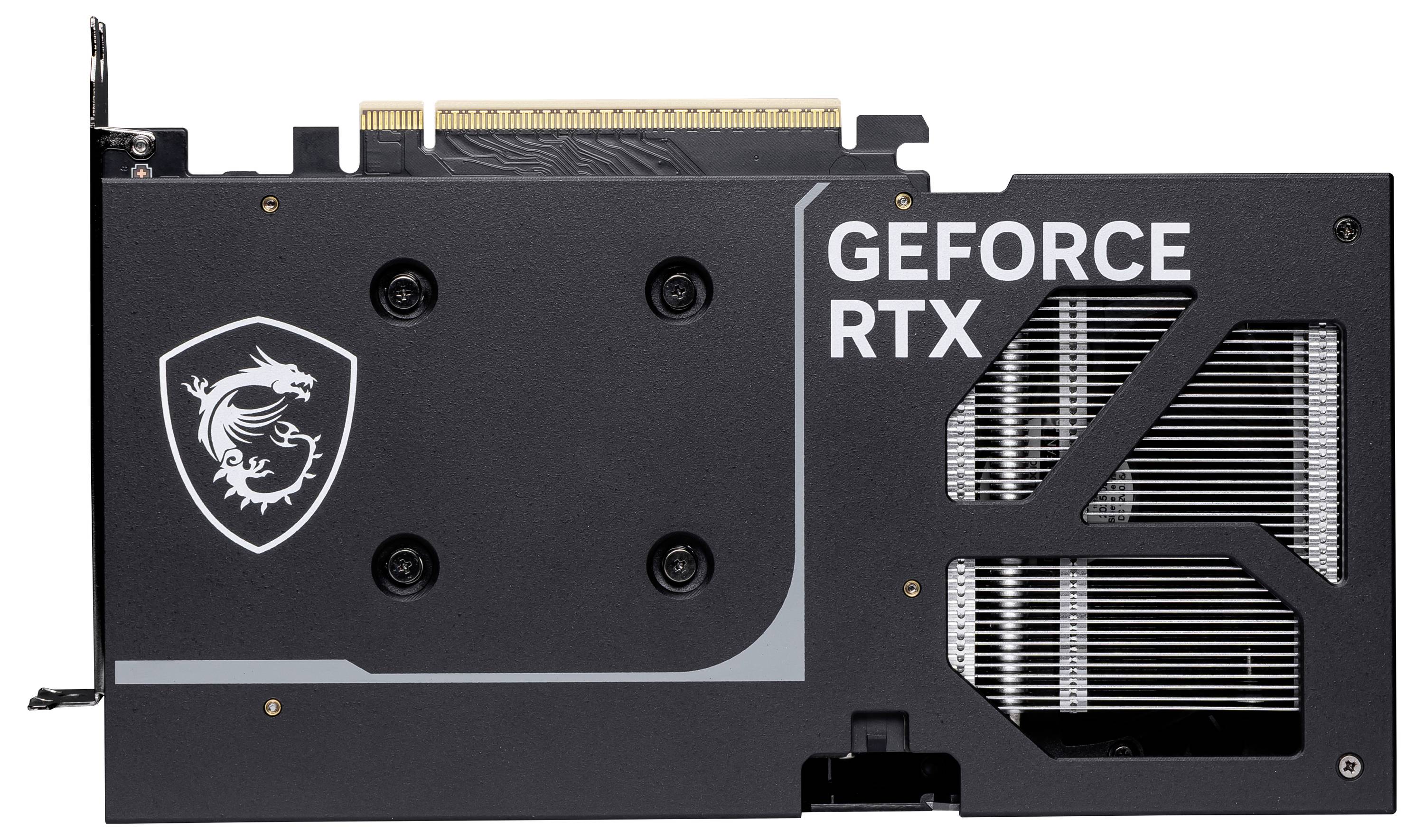 Die Abbildung zeigt eine Grafikkarte mit Schriftzug 'GEFORCE RTX' und einem Drachenlogo auf der Abdeckung.