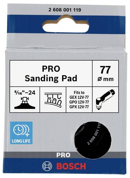 Bosch Accessories 2608001119 PRO Schleifteller, 77 mm, Klett