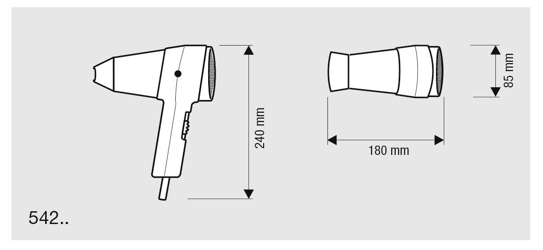 Valera Action 1600 Push 542.06 Haartrockner Chrom-Schwarz