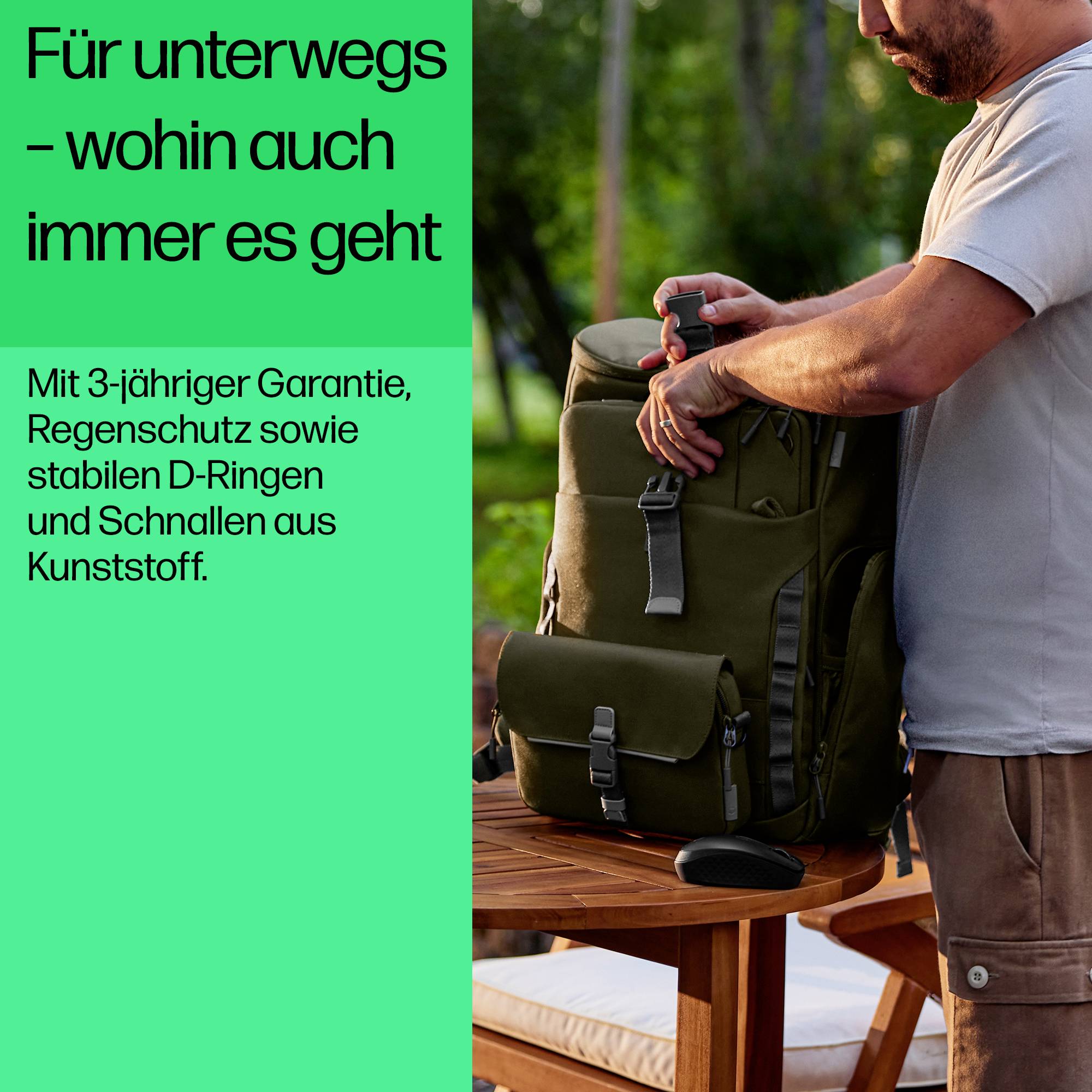 HP Notebook Rucksack 9J4C1AA Passend für maximal: 39,6cm (15,6") Grün, Grau