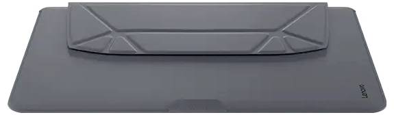 Abdeckung eines Tablets in Schwarz mit faltbarer Halterung und 'Lenovo'-Logo unten rechts.