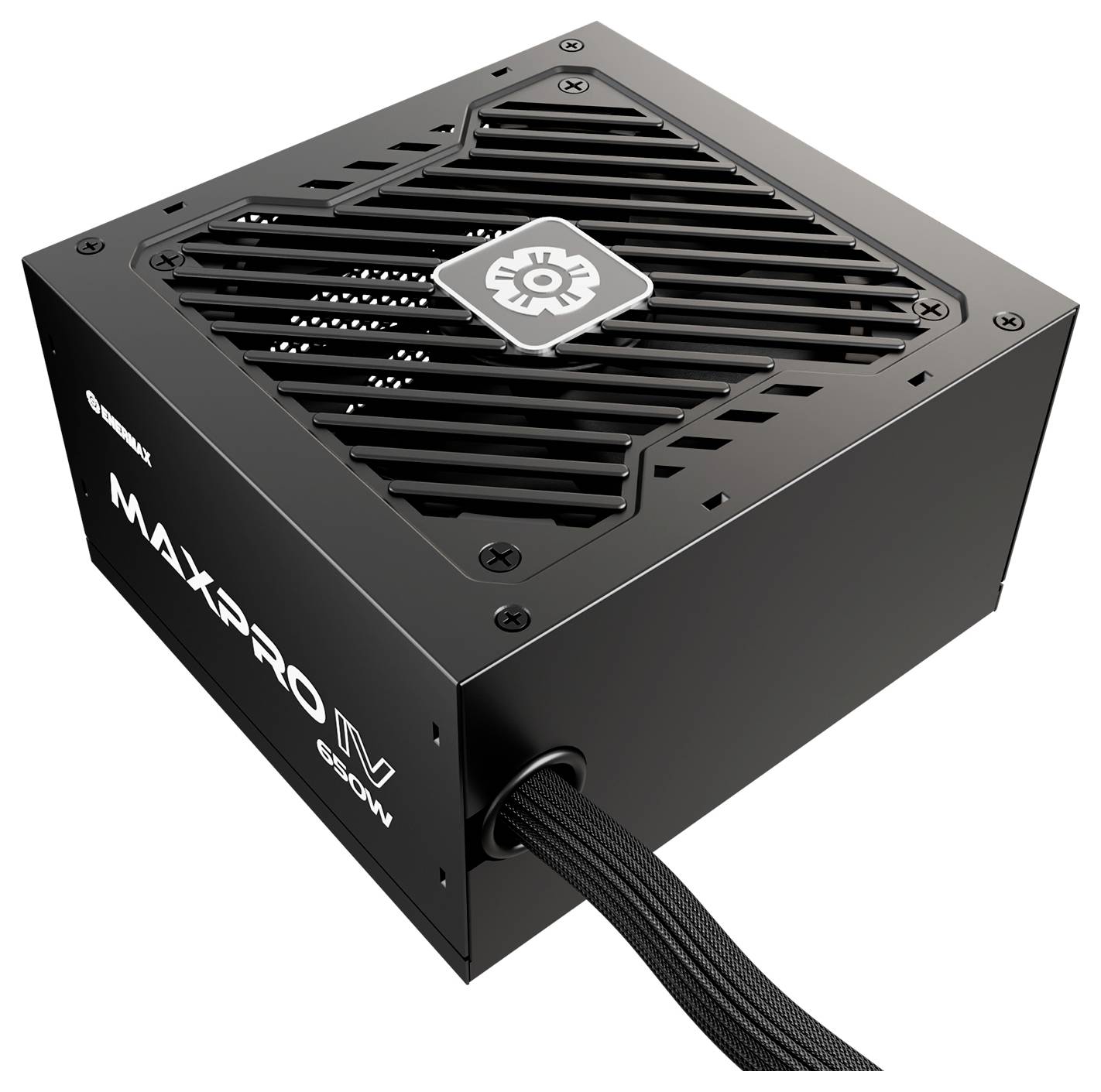 Eine schwarze Computer-Netzteileinheit mit der Aufschrift 