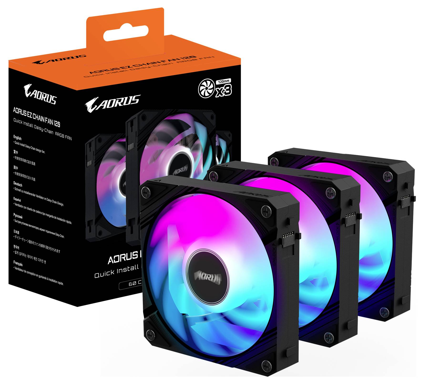 Gigabyte GP-ECFAN1203 PC-Gehäuse-Lüfter Schwarz (B x H x T) 120 x 25 x 120mm