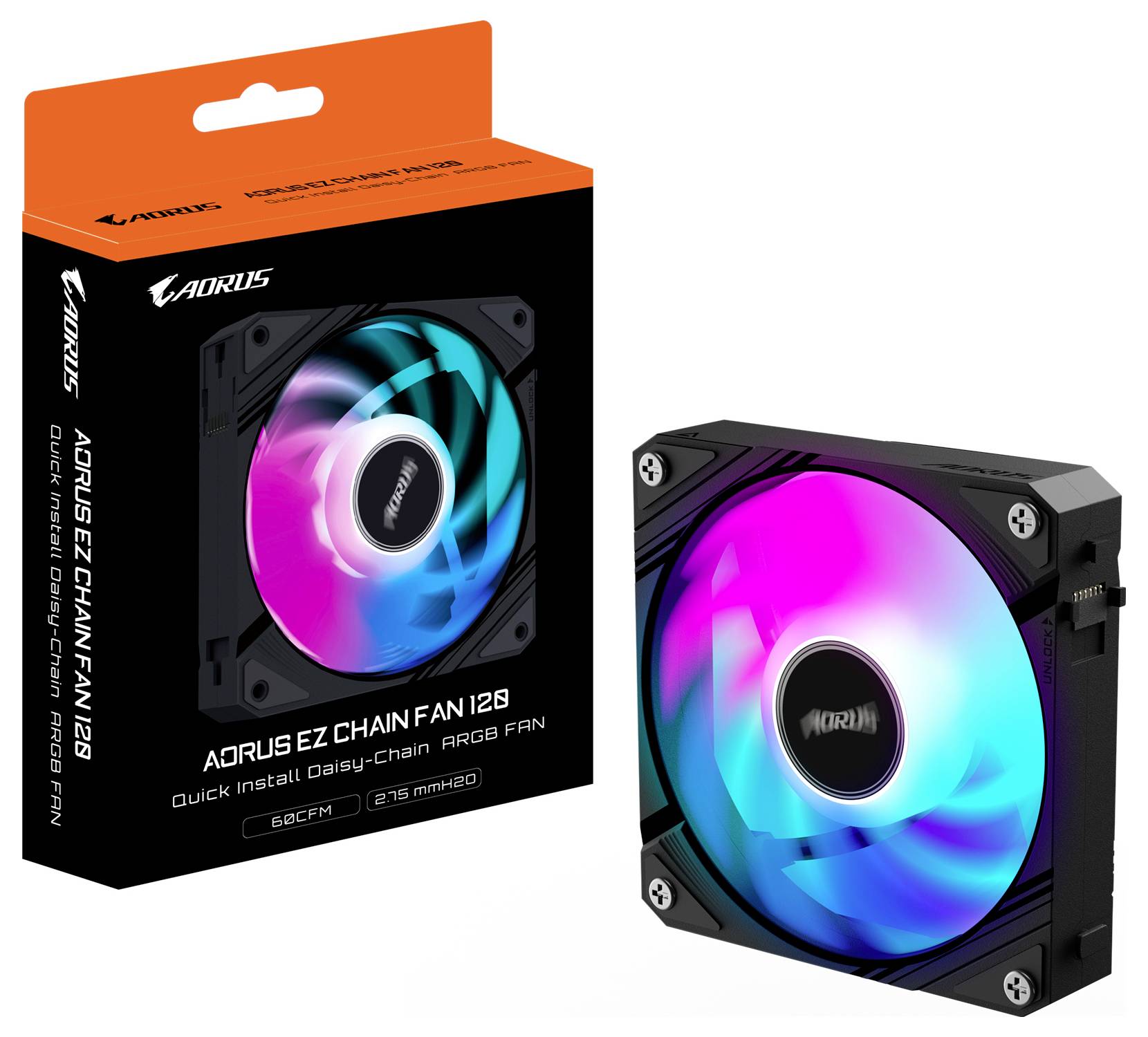 Gigabyte GP-ECFAN1201 PC-Gehäuse-Lüfter Schwarz (B x H x T) 120 x 25 x 120mm