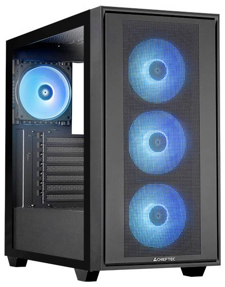 Chief GS-03B-OP Midi-Tower PC-Gehäuse, Gaming-Gehäuse Schwarz