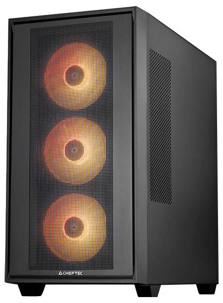 Chief GS-03B-OP Midi-Tower PC-Gehäuse, Gaming-Gehäuse Schwarz