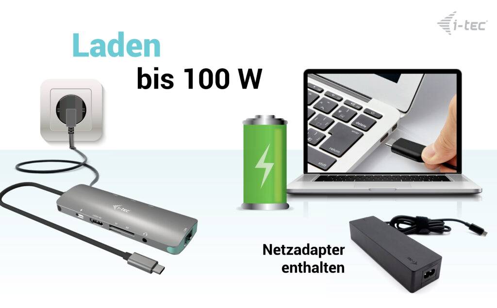 I-tec USB-C® Dockingstation C31NANOLANPD100 Passend für Marke Dockingstations: Universal