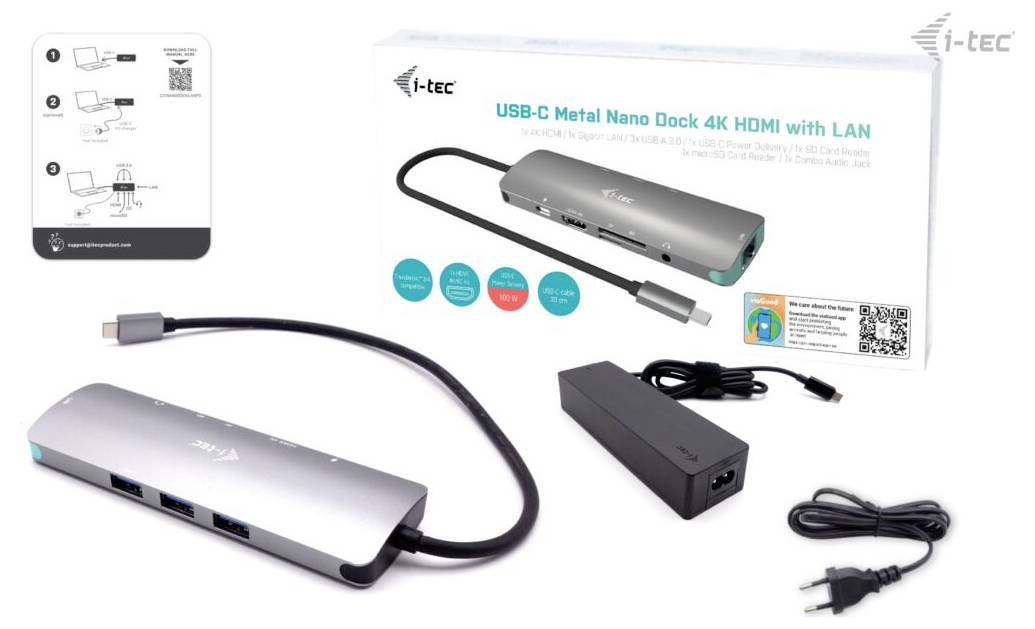 I-tec USB-C® Dockingstation C31NANOLANPD100 Passend für Marke Dockingstations: Universal