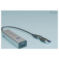 I-tec CAHUBMETAL2A2CPD 4 Port USB-Kombi-Hub Silber I-tec CAHUBMETAL2A2CPD 4 Port USB-Kombi-Hub Silber