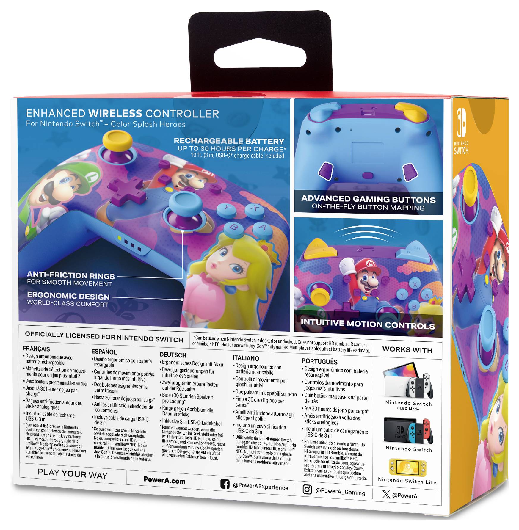 Power A "Color Splash Heroes" Controller Nintendo Switch, Nintendo Switch Lite, Nintendo Switch OLED