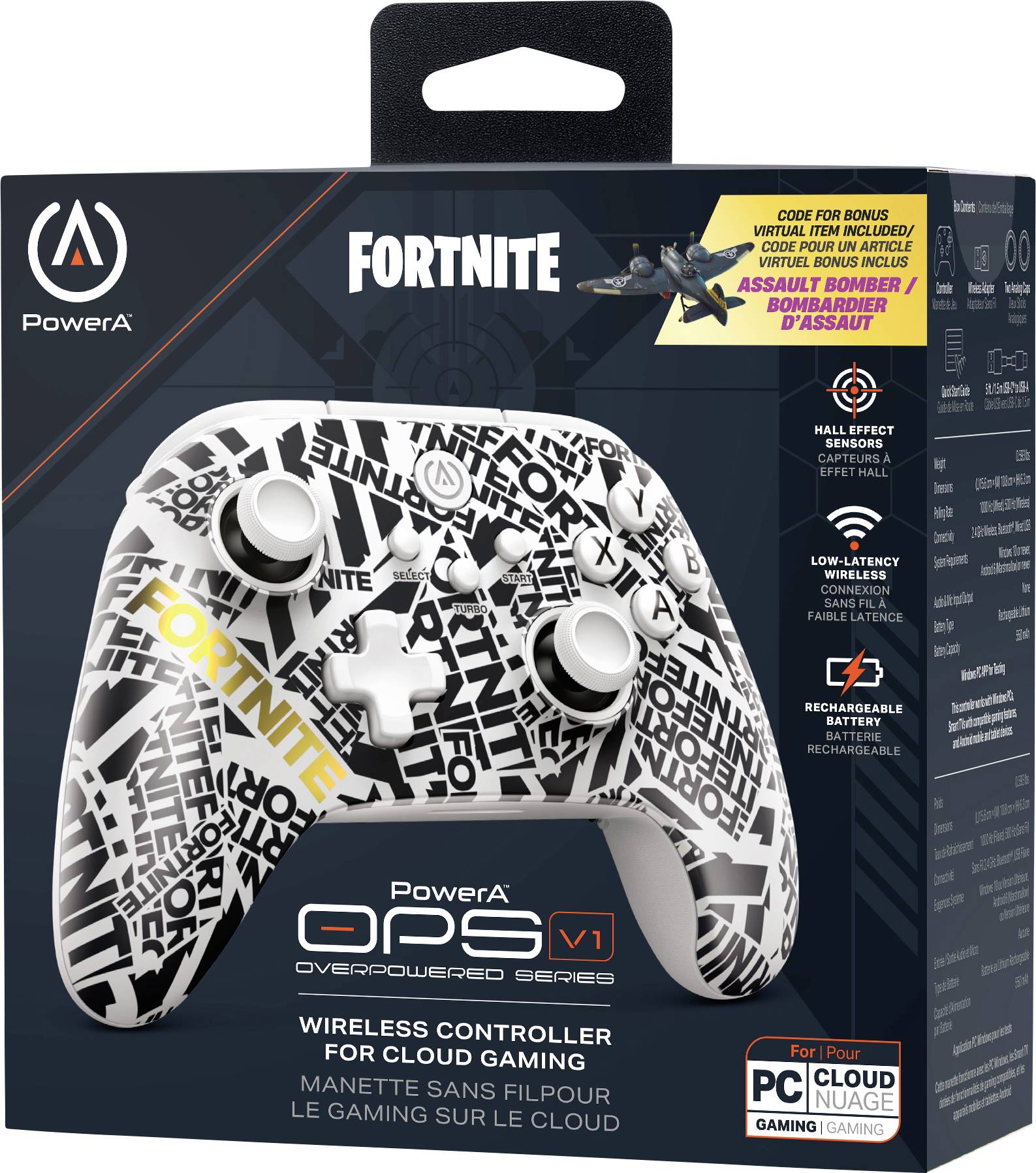 Power A OPS v1 "Fortnite Edition" Controller PC, Xbox Series X, Xbox Series S, Android, iOS Weiß, Schwarz