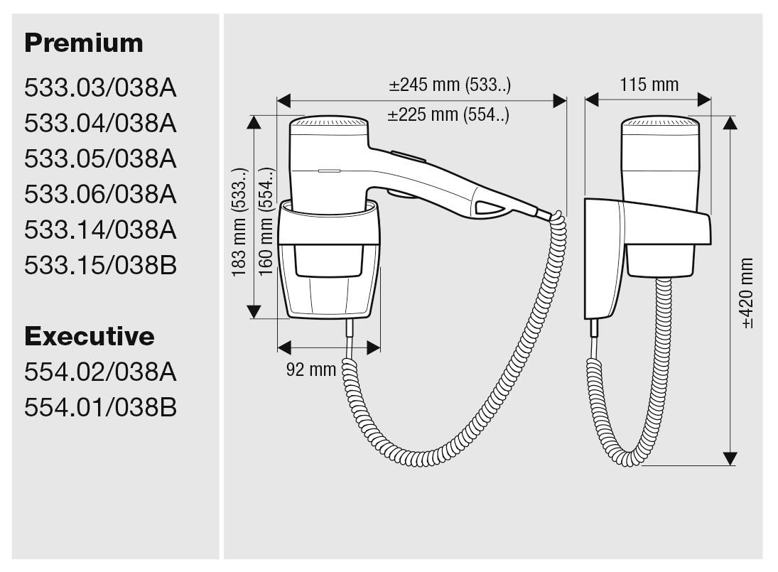 Valera Premium 1200 533.04/038A Wandhaartrockner Weiß