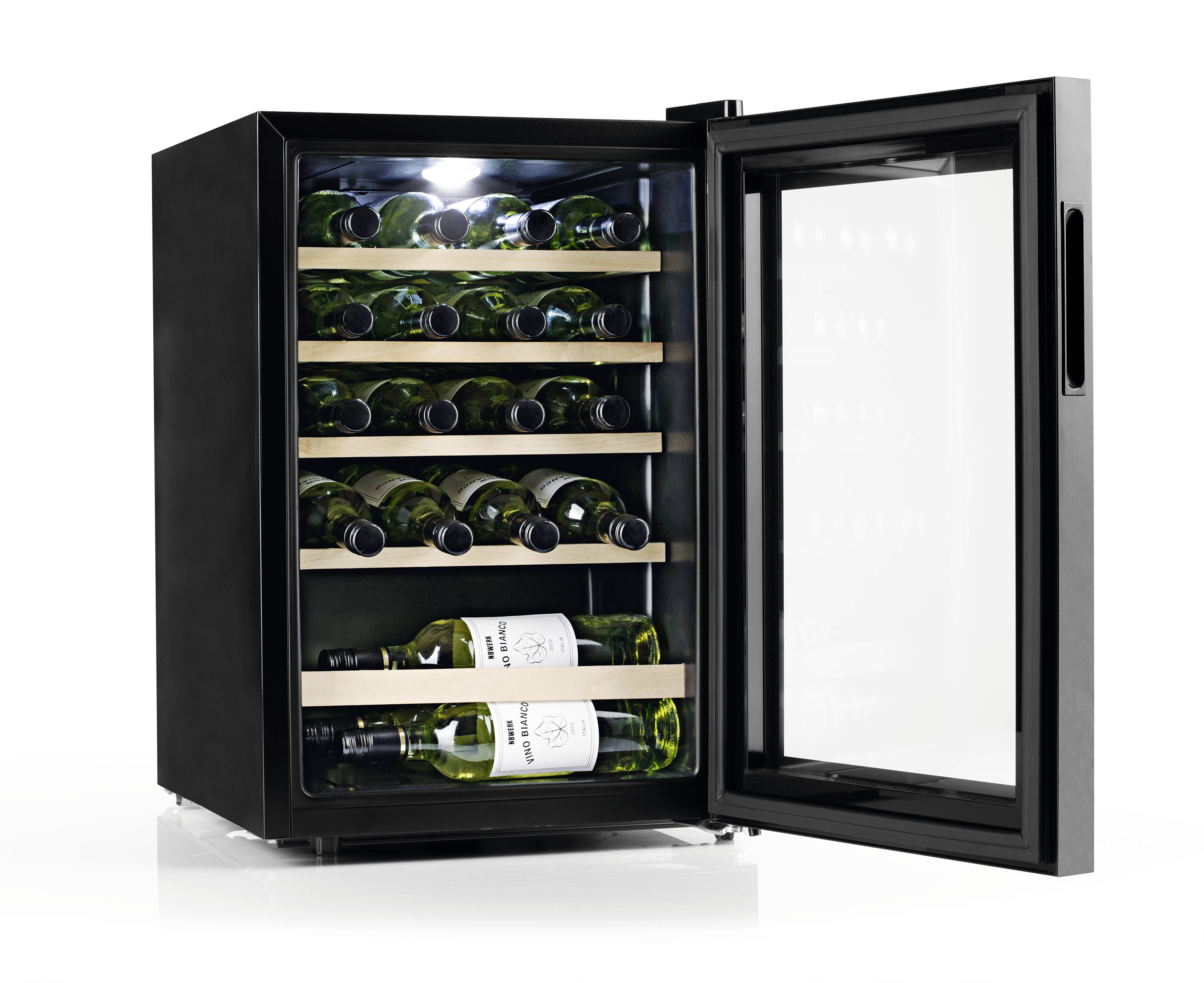 N8WERK JC-62E/HC Glaskühlschrank 62l EEK: G (A - G) Standgerät Schwarz