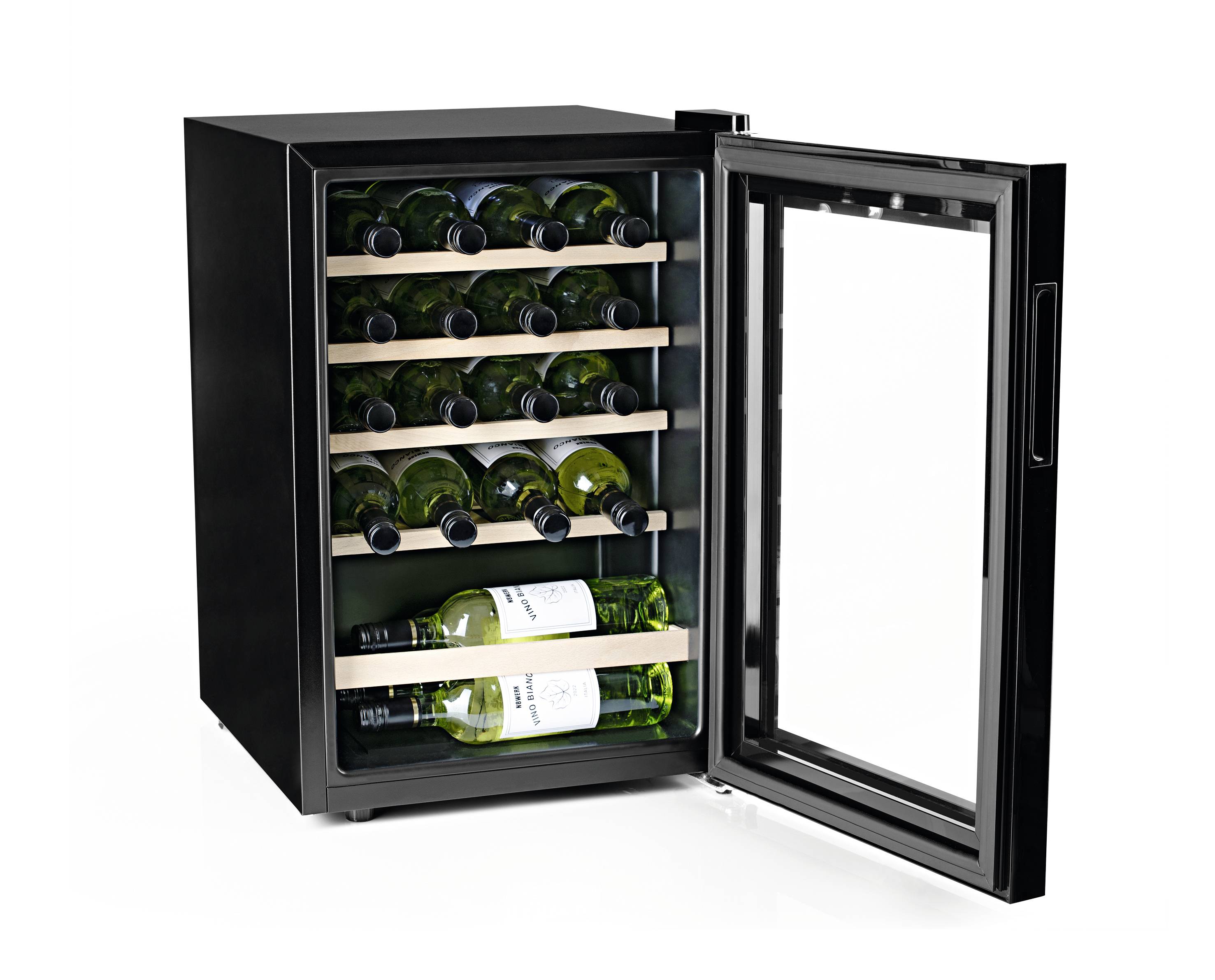 N8WERK JC-62E/HC Glaskühlschrank 62l EEK: G (A - G) Standgerät Schwarz