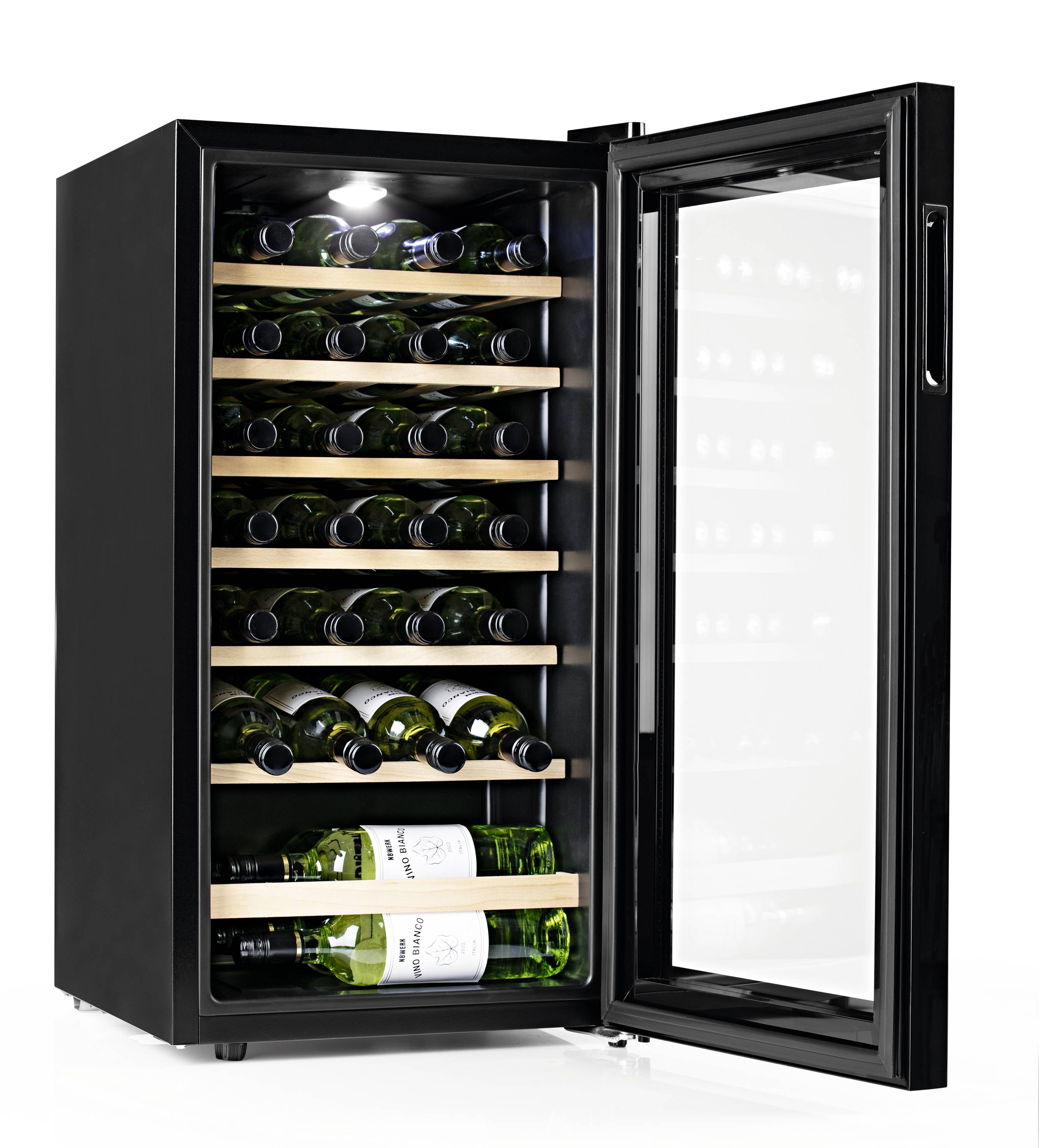 N8WERK JC-88E/HC Glaskühlschrank 88l EEK: G (A - G) Standgerät Schwarz