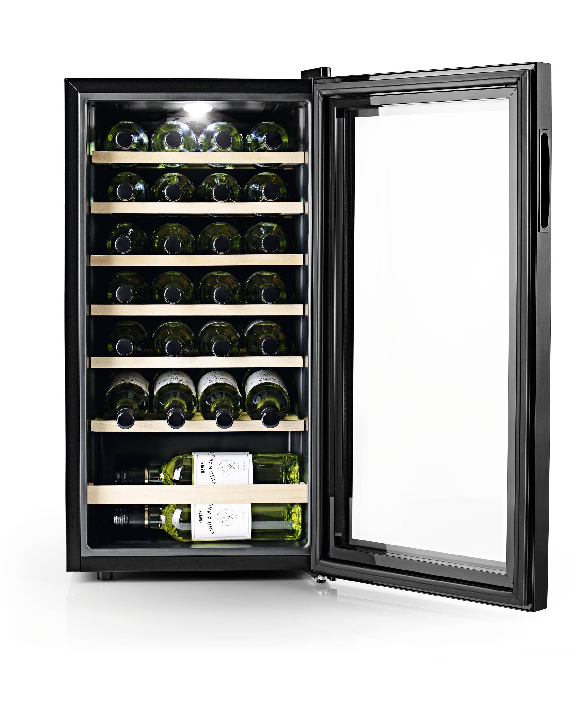 N8WERK JC-88E/HC Glaskühlschrank 88l EEK: G (A - G) Standgerät Schwarz