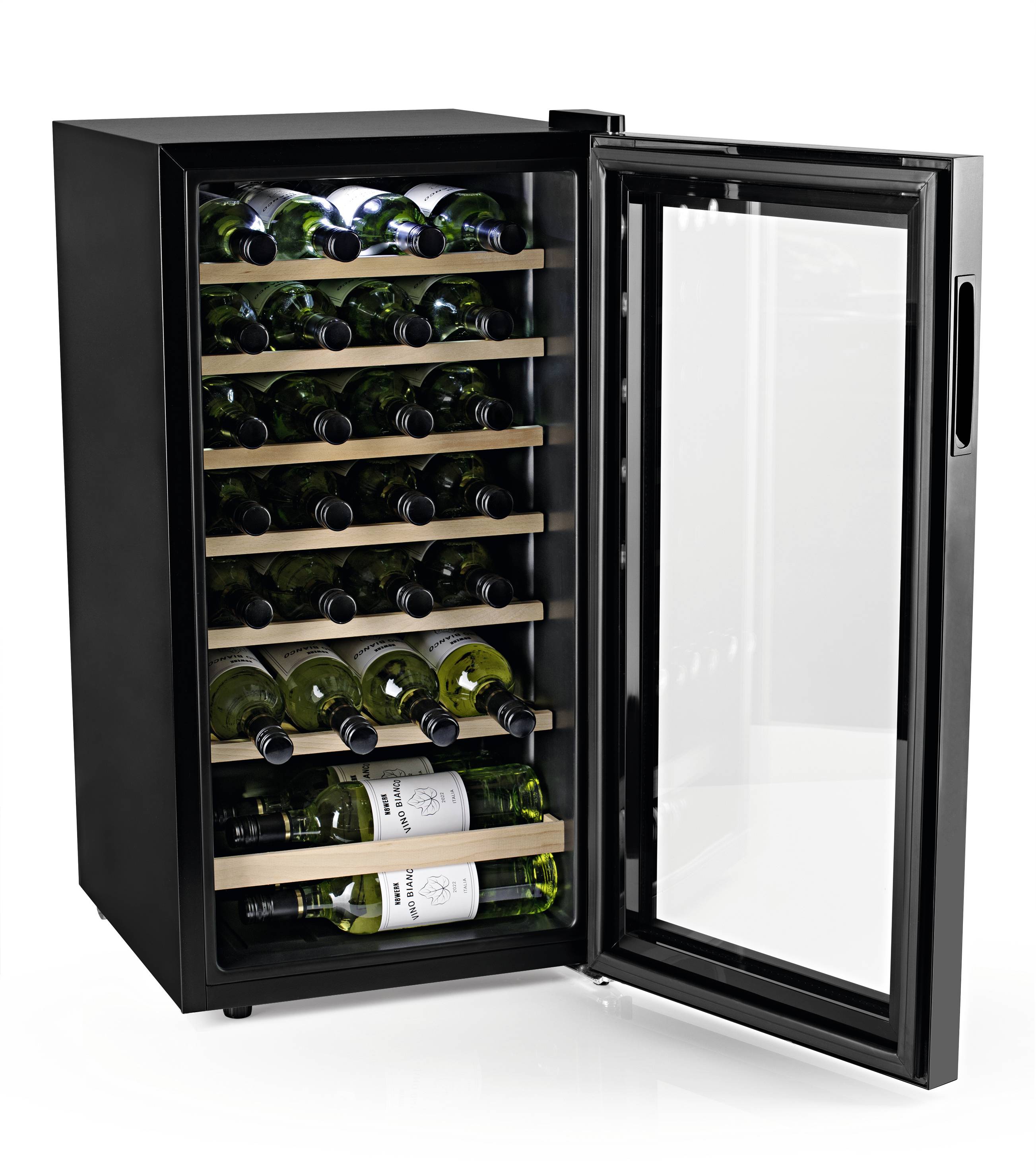 N8WERK JC-88E/HC Glaskühlschrank 88l EEK: G (A - G) Standgerät Schwarz