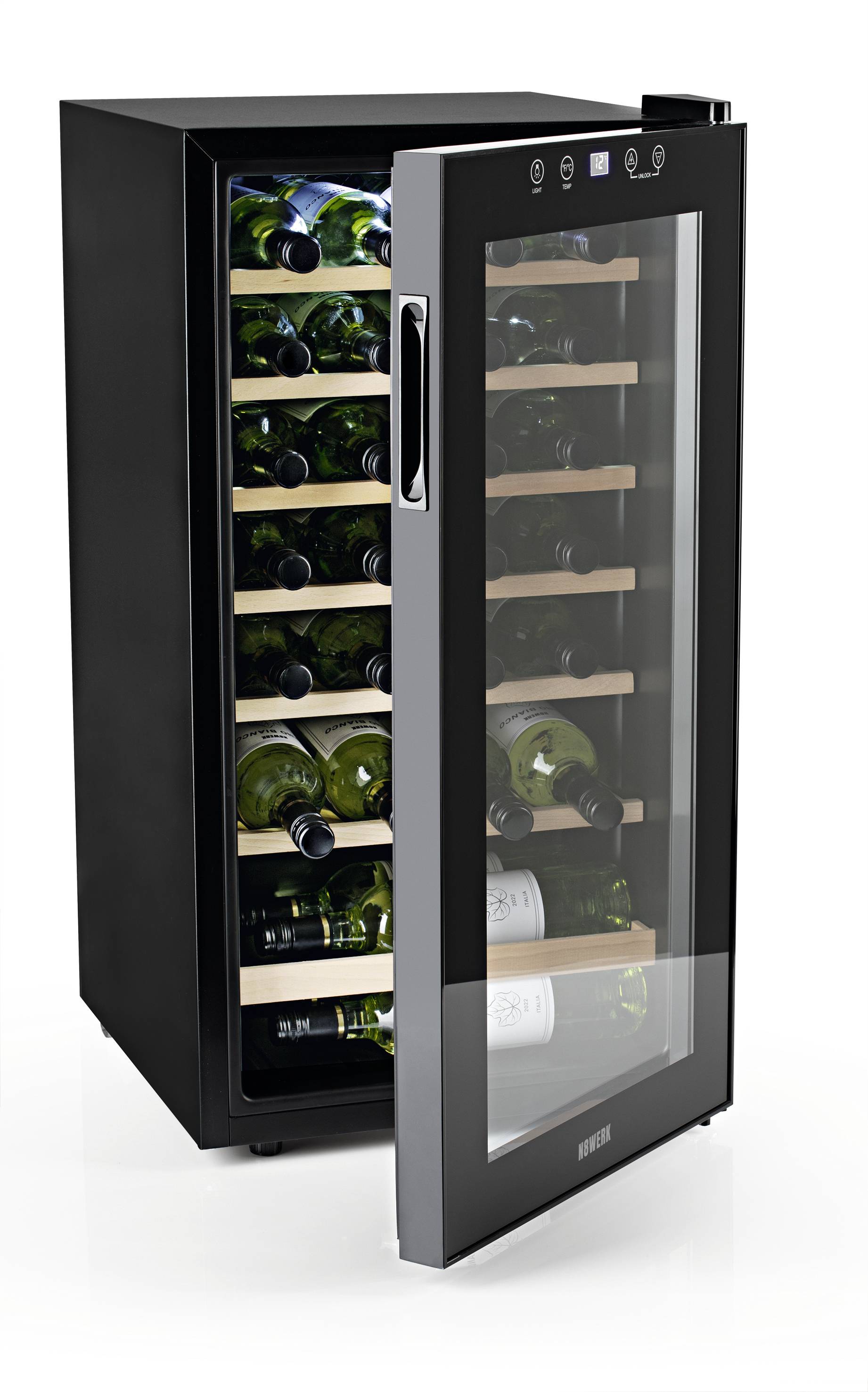 N8WERK JC-88E/HC Glaskühlschrank 88l EEK: G (A - G) Standgerät Schwarz