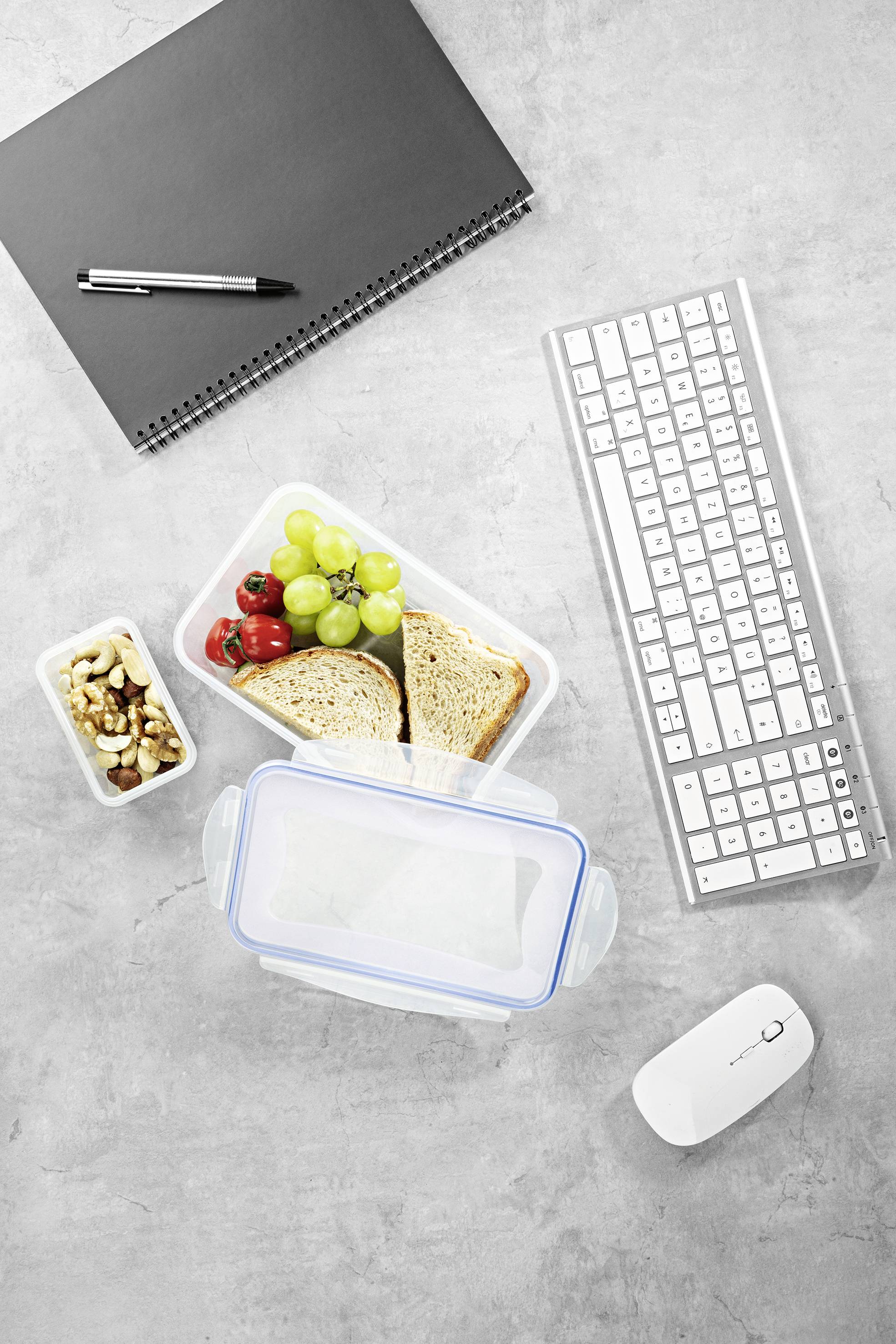 GourmetMaxx Aufbewahrungsbehälter 6er Set PP, Silikon Transparent, Blau 14943