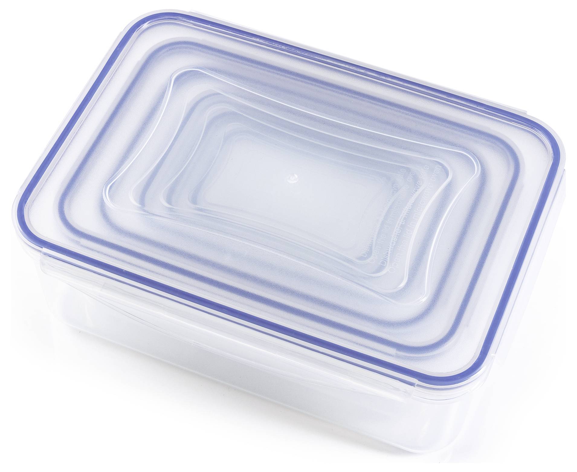 GourmetMaxx Aufbewahrungsbehälter 6er Set PP, Silikon Transparent, Blau 14943