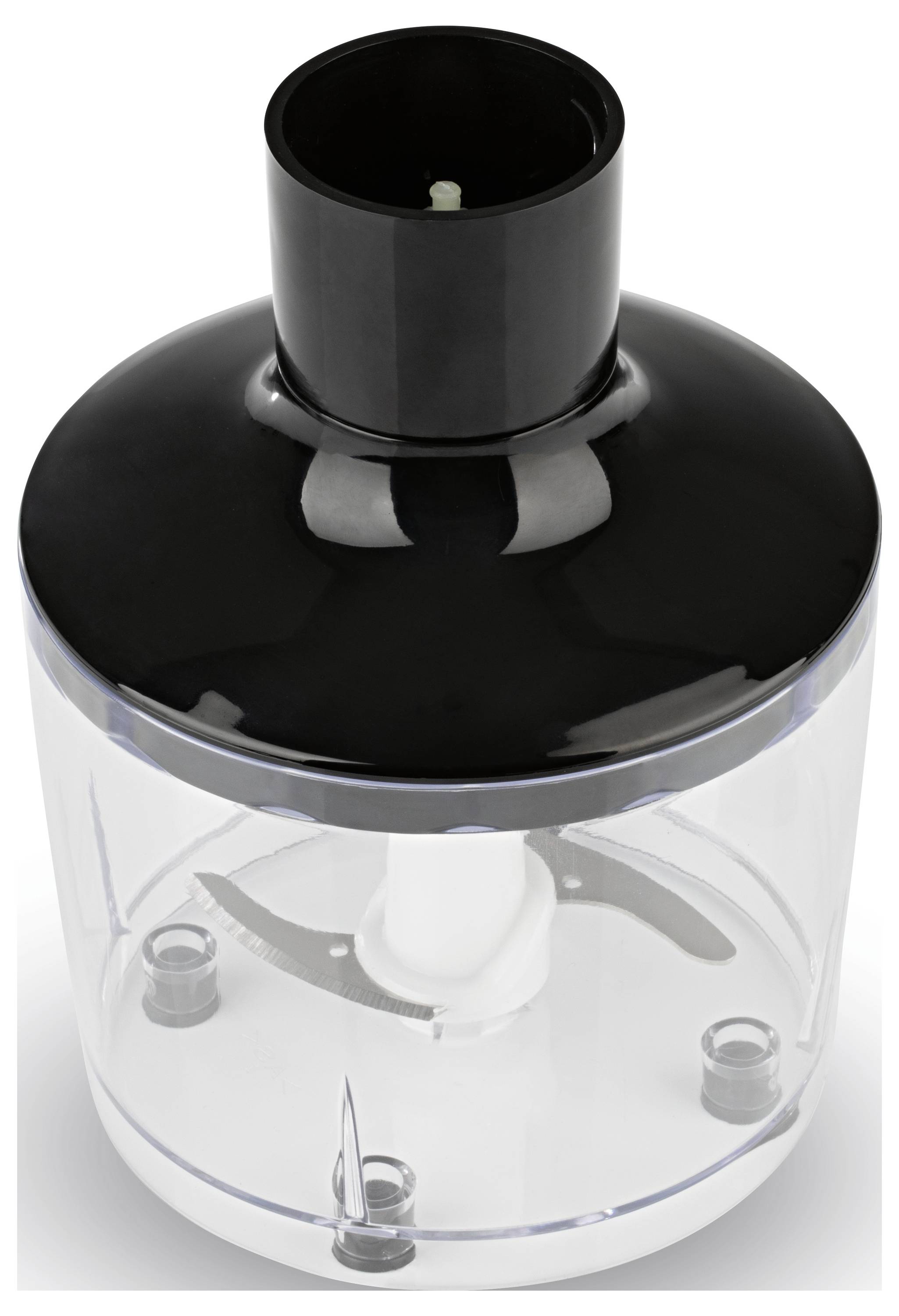 GourmetMaxx Stabmixer 200W akkubetrieben, mit Zerkleinereraufsatz, Schneebesenaufsatz, inkl. Mixaufsatz Schwarz, Silber