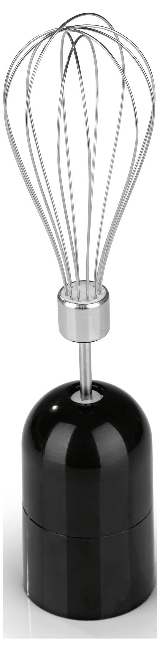 GourmetMaxx Stabmixer 200W akkubetrieben, mit Zerkleinereraufsatz, Schneebesenaufsatz, inkl. Mixaufsatz Schwarz, Silber