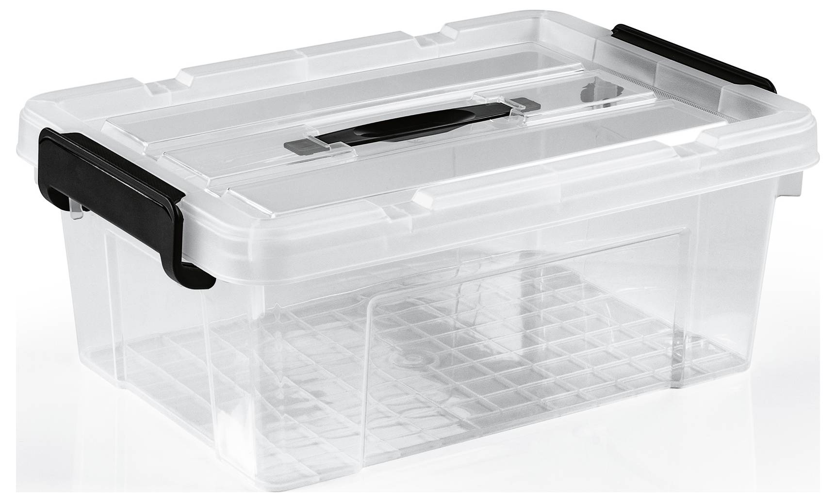 Easymaxx 15016 Aufbewahrungsbehälter Transparent, Schwarz 4St.