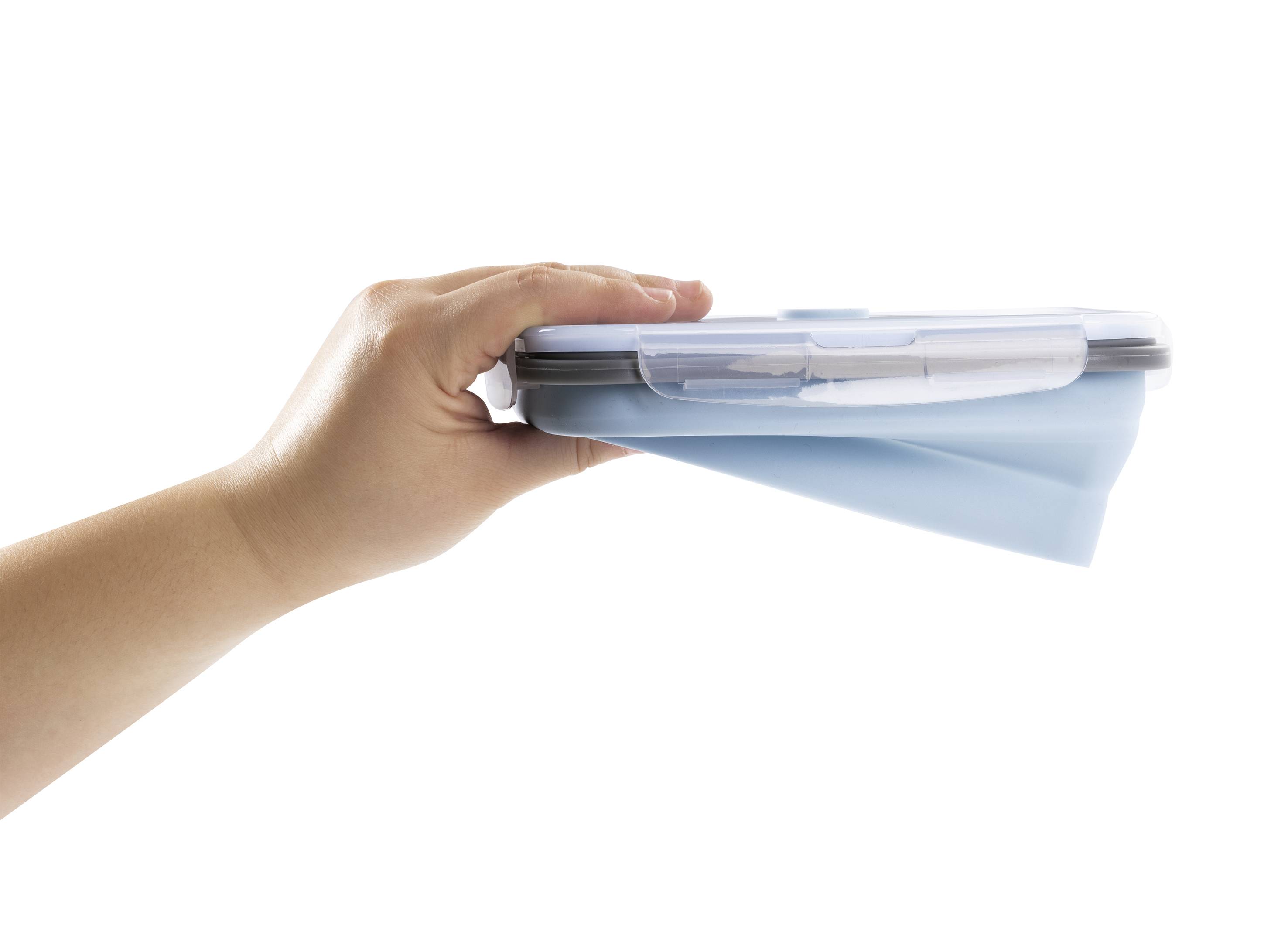 GourmetMaxx Aufbewahrungsbehälter 4er Set Silikon Hellblau 15096