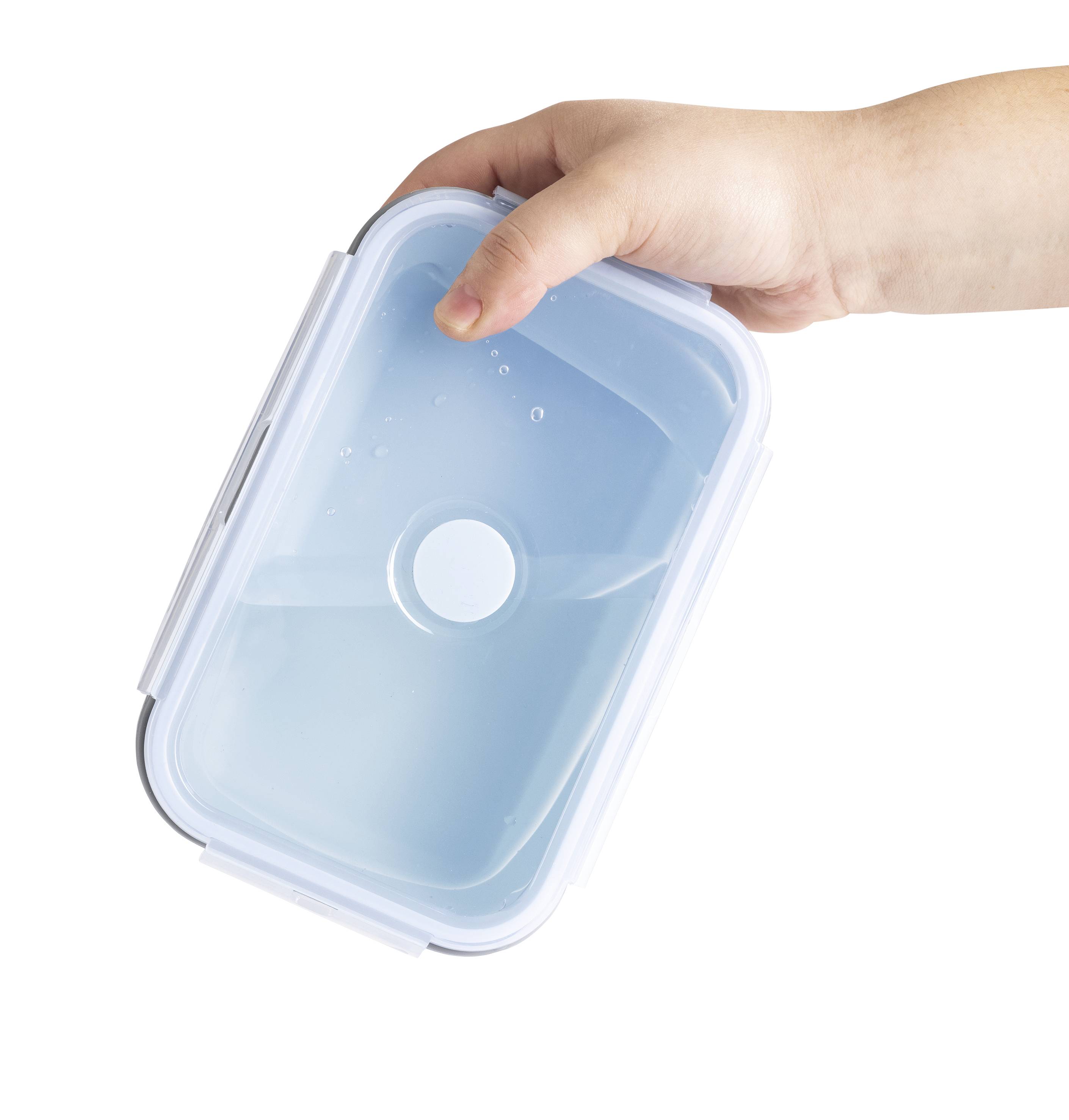 GourmetMaxx Aufbewahrungsbehälter 4er Set Silikon Hellblau 15096