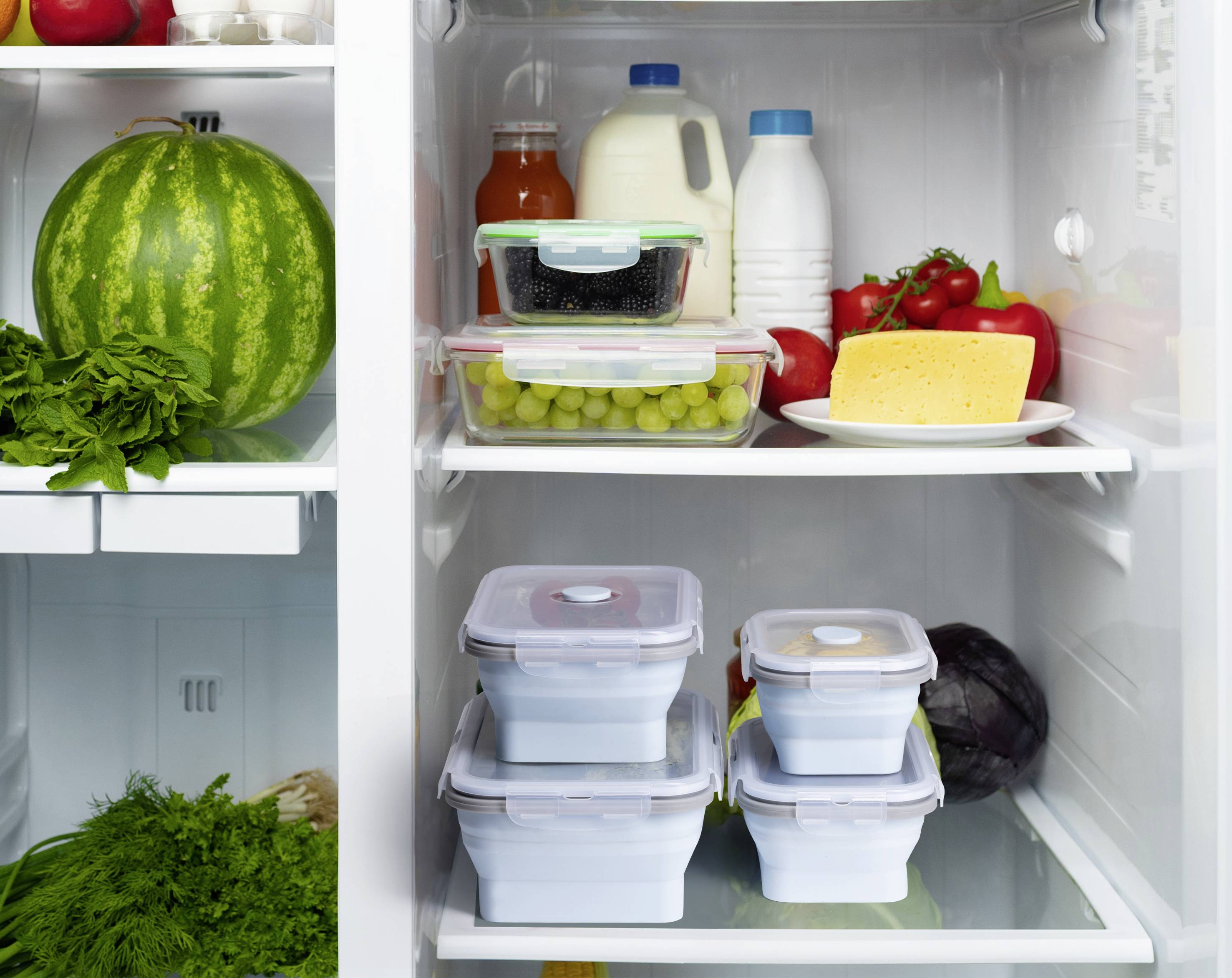 GourmetMaxx Aufbewahrungsbehälter 4er Set Silikon Hellblau 15096