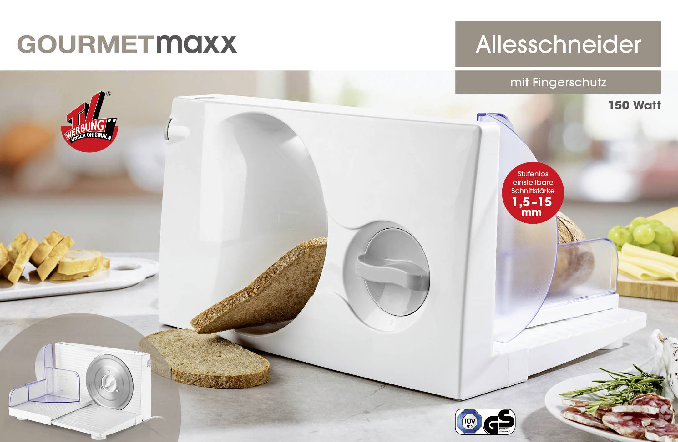 GourmetMaxx Allesschneider 15284 Weiß