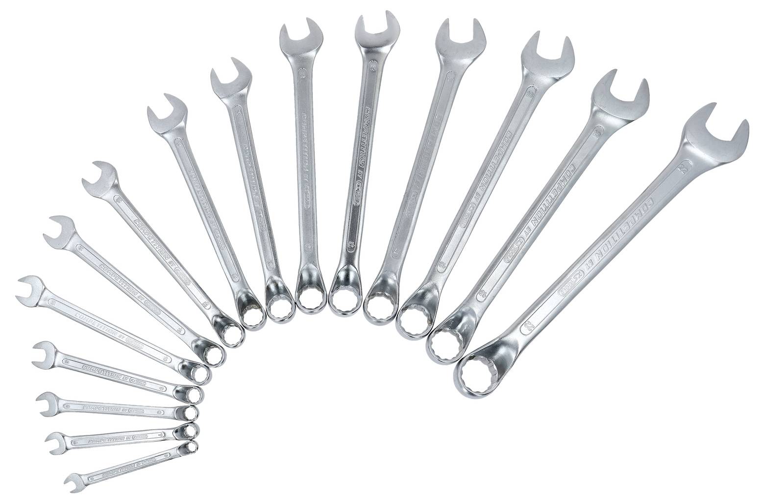 KS Tools 512.0225 512.0225 COMPETITION Ringmaulschlüssel-Satz, gekröpft Ring-Maulschlüssel-Satz 15teilig